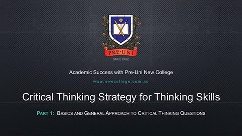Critical Thinking Straregy For Thinking Skills Part 1