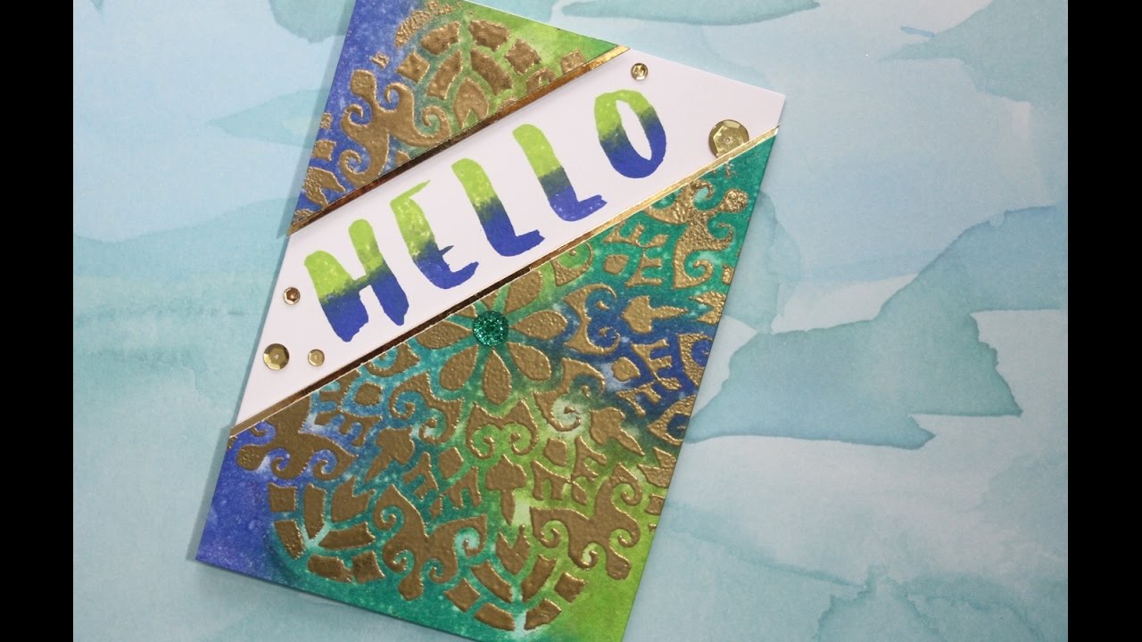 Heat Embossing with a Stencil - YouTube
