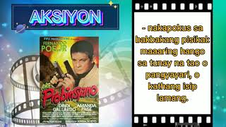 Mga Uri ng Pelikula at ang mga sangkap nito.