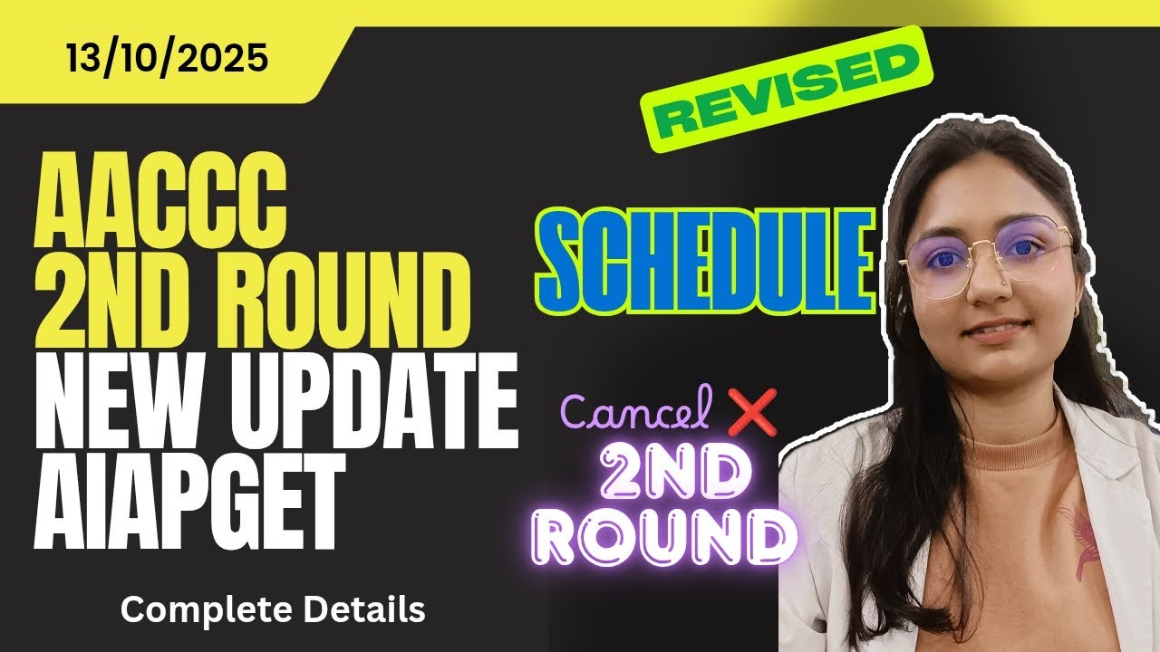 AACCC 2nd round Revised Schedule|Ayush PG counselling|New update|# ...