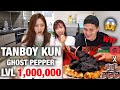 SUNNY AND CHRIS REACT TANBOY KUN PIZZA HUT +  MISTER POTATO DAEBAK GHOST PEPPER LEVEL 1,000,000!!!