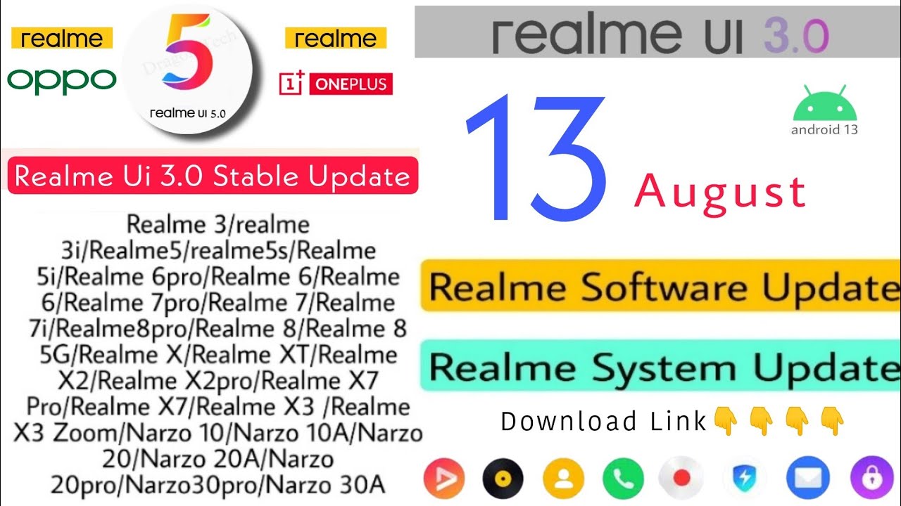Realme August 2022 New OTA Updates | Full Devices List | Realme Oppo System App latest Update Link