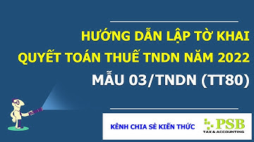 HƯỚNG DẪN LẬP TỜ KHAI QUYẾT TOÁN THUẾ TNDN NĂM 2022 - MẪU 03/TNDN (TT80/2021)