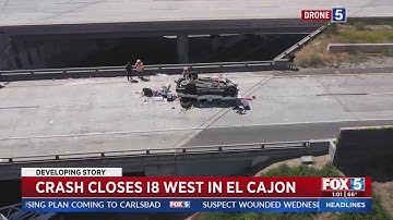 Crash Closes Westbound I-8 In El Cajon