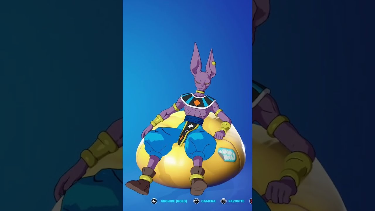 BEAN BAG - BEERUS SKIN Showcase with All Fortnite Dances & Emotes! (Fortnite x Dragon Ball)