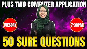 Plus Two Computer Application Onam Exam | 50 Sure Question | Exam Winner
