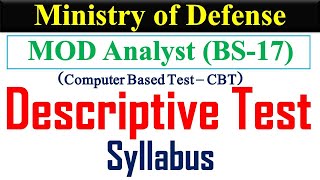 MOD Analyst Descriptive Test | MOD Analyst Syllabus | Computer Based Descriptive Test | Analyst Jobs
