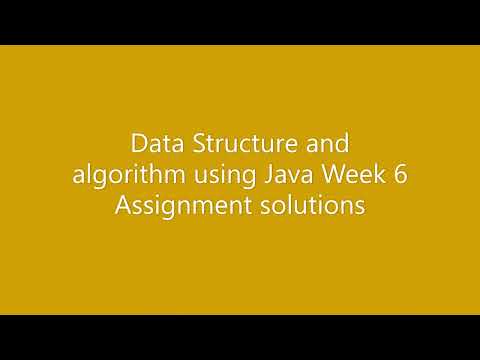 Data Structure and algorithms using Java Week 6 Assignment solutions | NPTEL