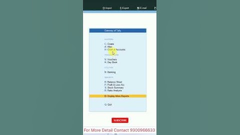 How To display Shortcuts on Gateway of Tally in Tally prime