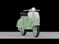 Vintage Vespa 3D Model Turnaround Blender