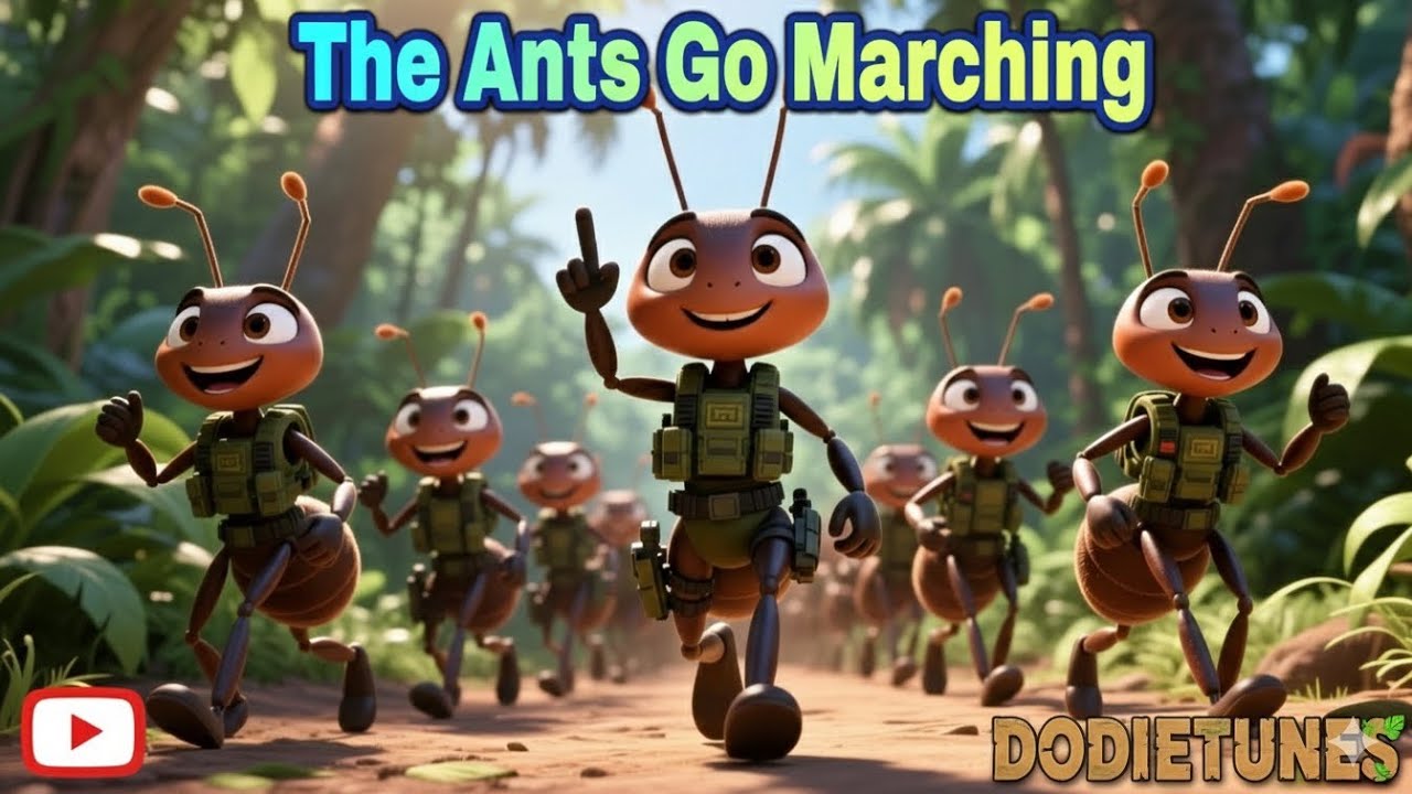 🐜 The Ants Go Marching 🎶 | Counting & Action Song for Kids | DodieTunes