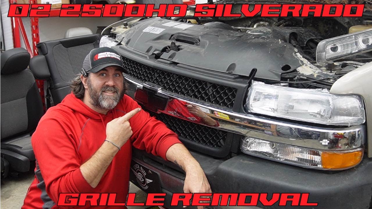 99-02 Снятие решетки радиатора Chevy GMT-800 Silverado 2500HD!