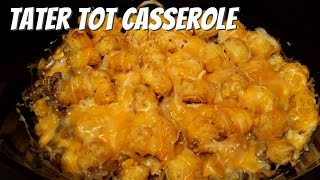Making Tater Tot Casserole in the Crockpot!