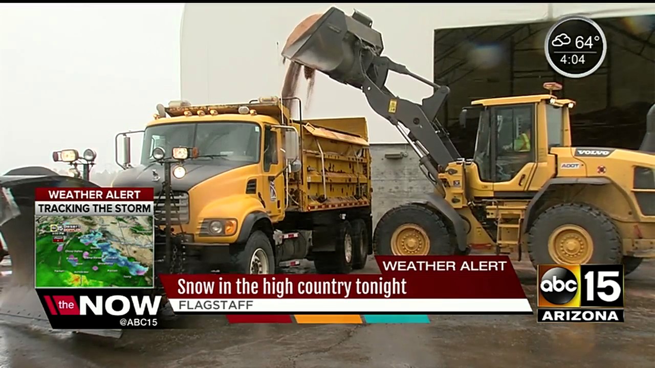 Snow starting to fall in Flagstaff as winter storm moves in