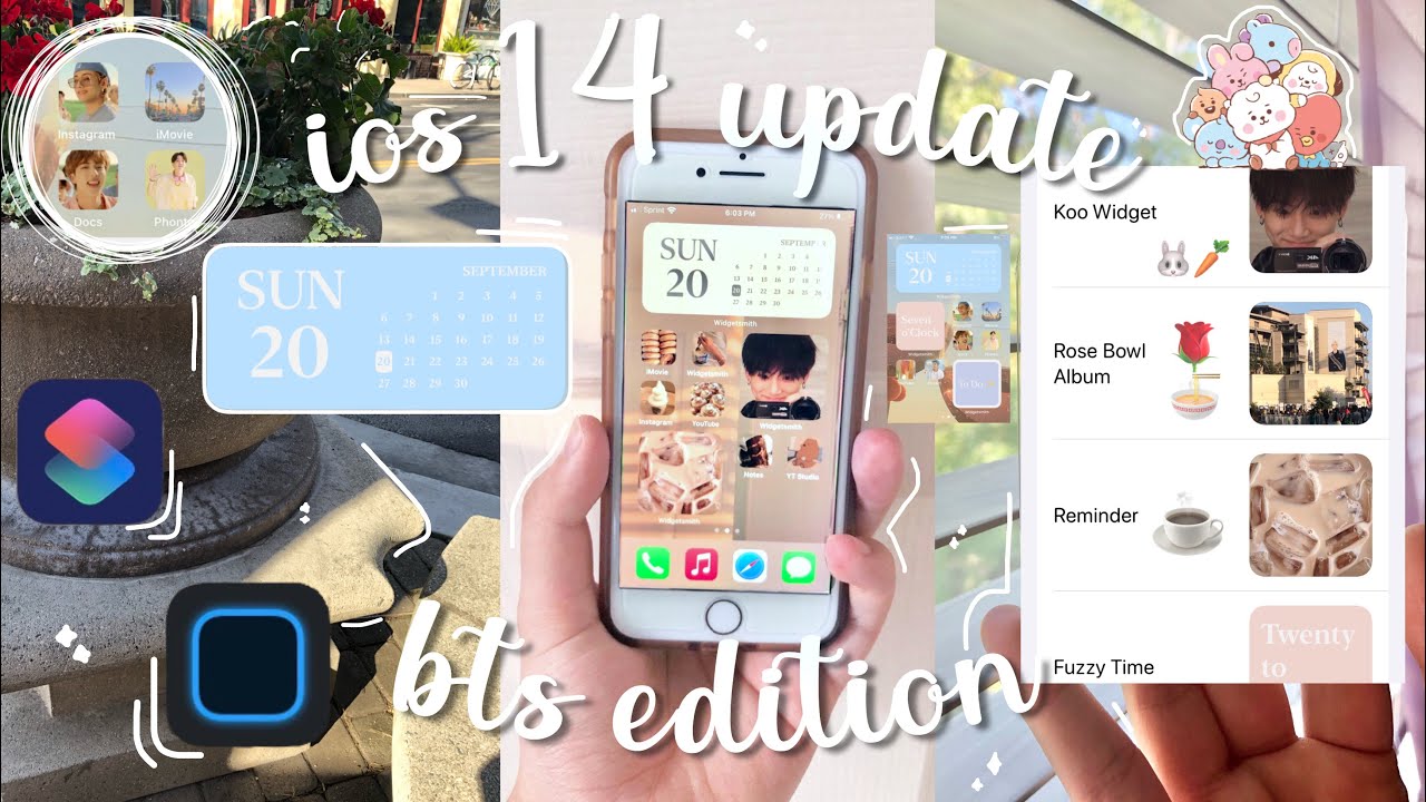 Customizing My Phone BTS Edition! New IOS 14 iPhone Update + How To Change App Covers