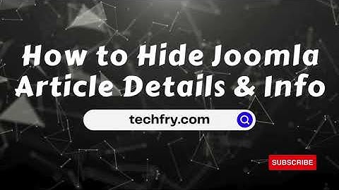 How to Hide Joomla Article Details and Info