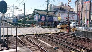 南海高野線 金剛駅1000系(1002+1032編成)急行なんば行 停車+6300系(6323+6331+6335編成)区急林間田園都市行 発車