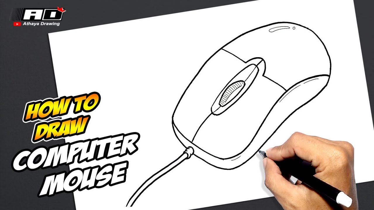 Computer mouse outline drawing vector Computer Mouse in a sketch style  Computer Mouse training template outline vector Illustration 24103527  Vector Art at Vecteezy
