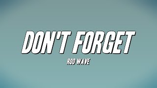 Rod Wave - Don't Forget (Lyrics)