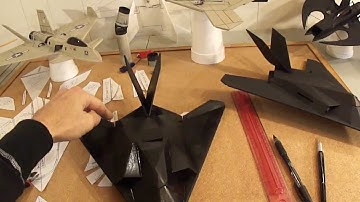 PART 3 # of 3...Micro (F1-17 Stealth Fighter) Cutting assembling and building your concept jet.