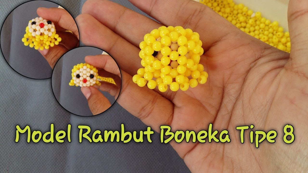 Model Rambut Boneka Manik Manik Tipe 8 // DIY BEADS // Beaded Doll ...