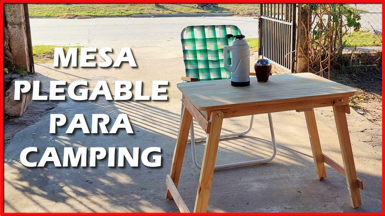 MESA de MADERA PLEGABLE para CAMPING 