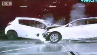 2012 Toyota Vitz/Yaris Vs. 2012 Toyota Crown Offset Frontal Impact