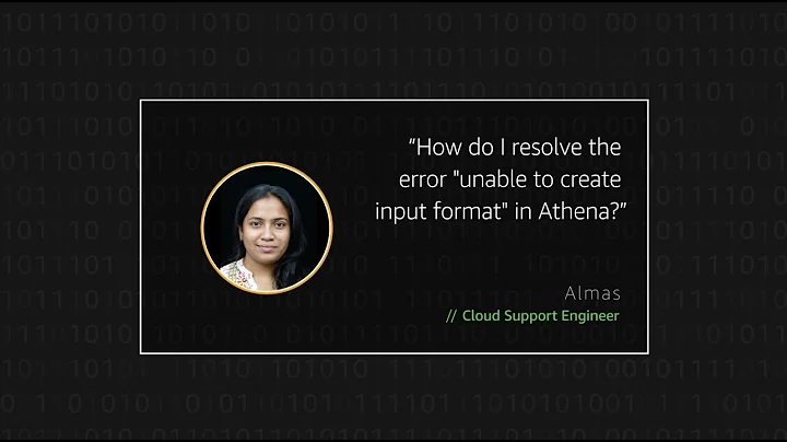 How do I resolve the error "unable to create input format" in Athena?