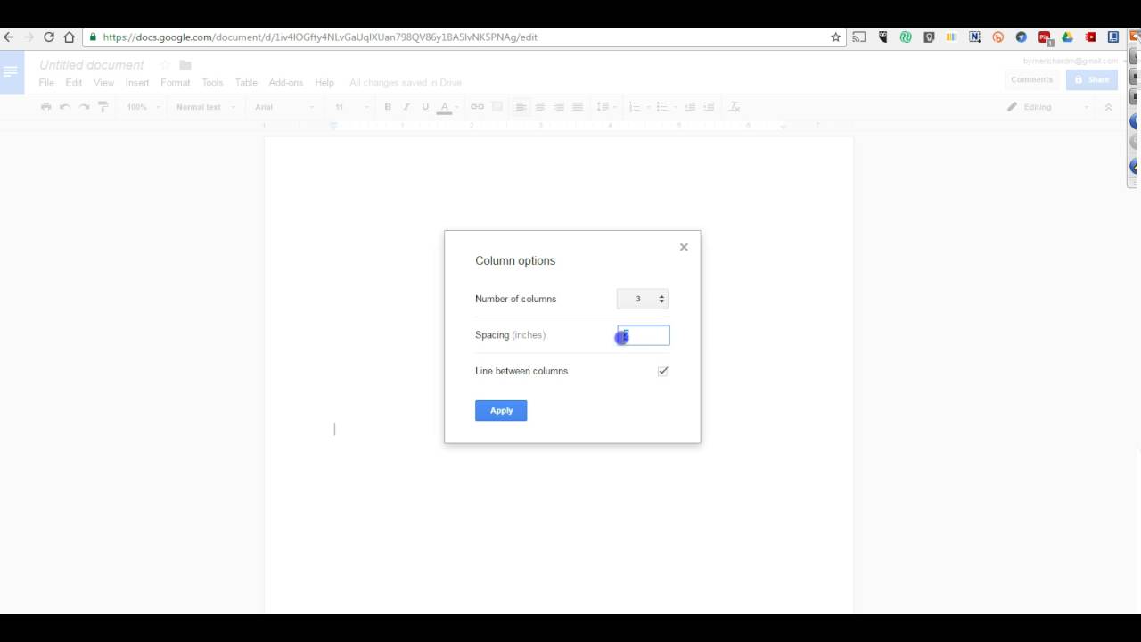 How to Insert Columns into Google Docs