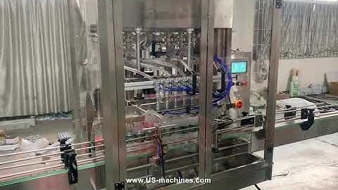 Automatic servo motor driven type liquid bottle filling machine testing video