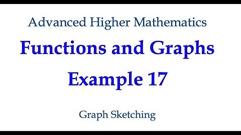 Functions and Graphs Example 17 - Graph Sketching (not in the AH exam)