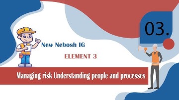 Lecture 3 NEBOSH IG ELEMENT 3 | Managing risk – understanding people and processes