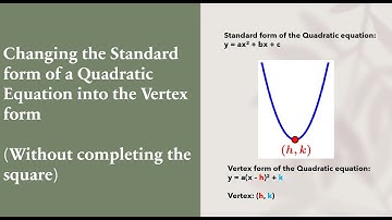 Standard Form to Vertex Form (Without Completing the Square)