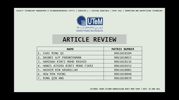 BTMP 3363: PROMOTION AND ADVERTISING TECHNOLOGY| GROUP ASSIGNMENT: ARTICLE REVIEW| 3 BTMM S2 GROUP 1