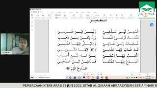 PEMBACAAN KITAB ARAB 22 JUN 2022, KITAB AL QIRAAH ARRAASYIDAH SETIAP HARI RABU 8.00-8.30 PM