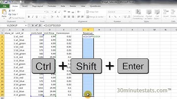 Excel 2010 - Entering & Using Array Formulas