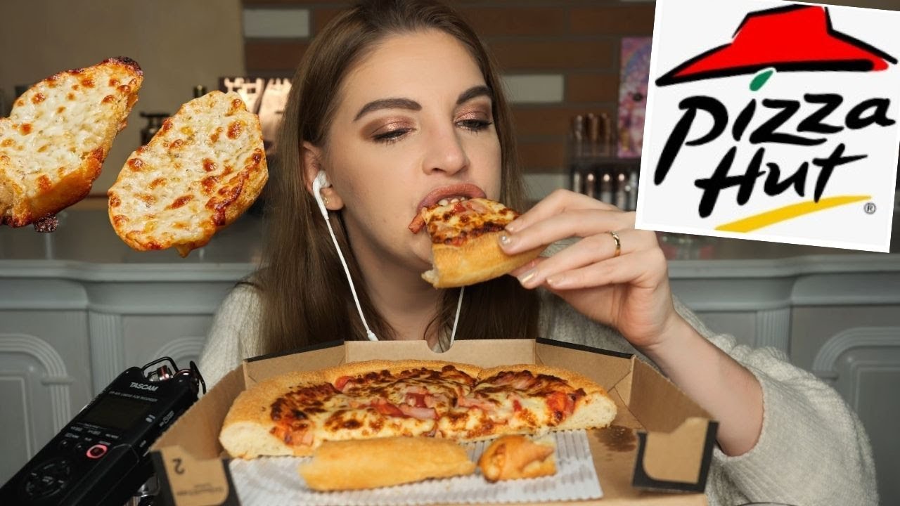ASMR | MUKBANG PIZZA HUT : CHEESAM + Pain à l'ail  🍕