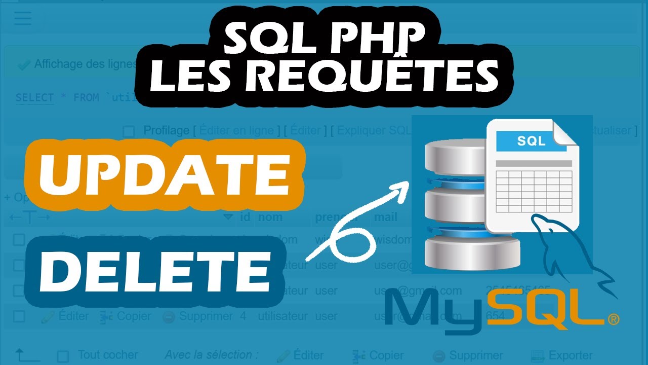 Supprimer ou mettre à jour des données d'une bdd ( PDO )