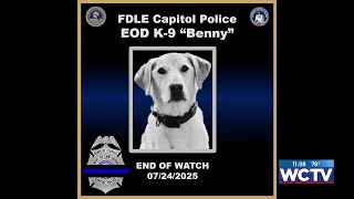 FDLE: K-9 Benny laid to rest Thursday, remembered for ‘endless courage and dedication’