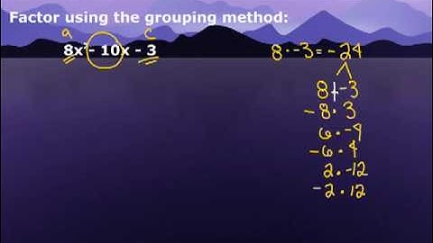 Factor using the grouping method.  (or AC method)  Pt(1)