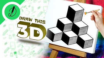 Easy 3D Drawing Tutorial for beginners | very easy | with dimension #3D  #drawing #art