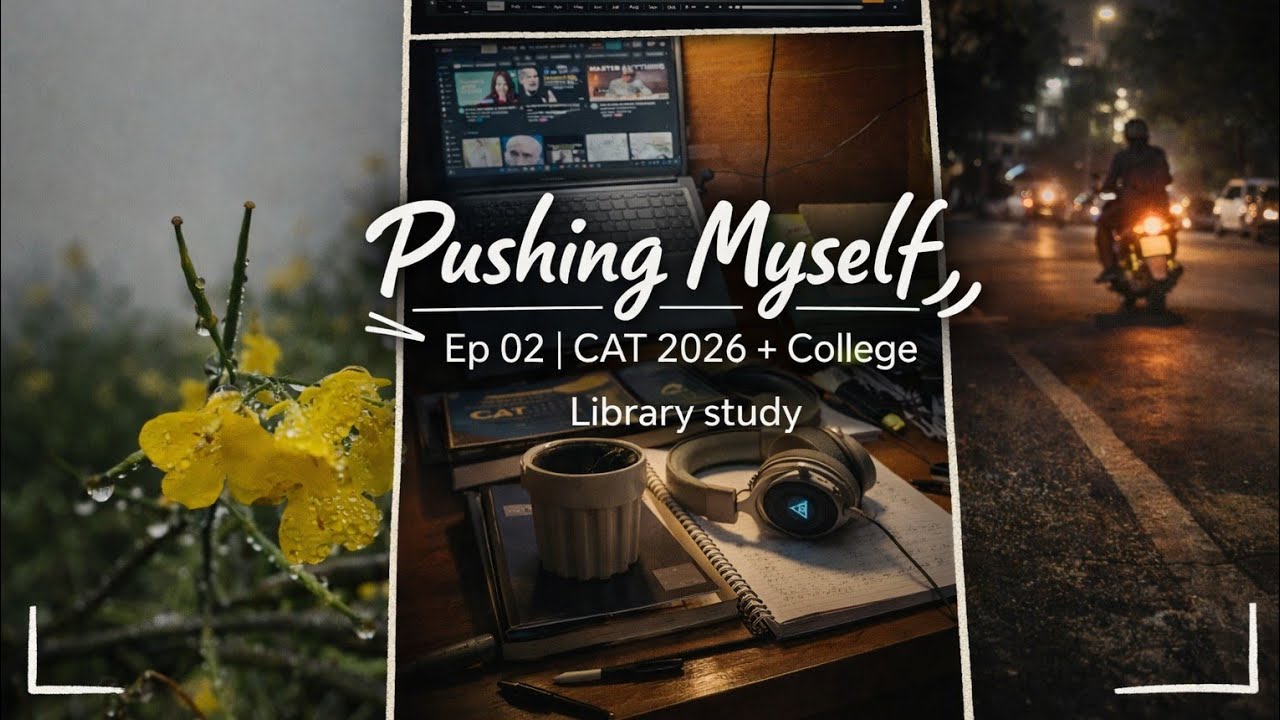 Pushing Myself: ep- 02 : Strategy day (CAT 2026 + College) Library Study