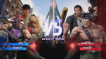RYU & HAWKEYE vs FRANK & HAGGAR - Marvel VS Capcom Infinite 2017