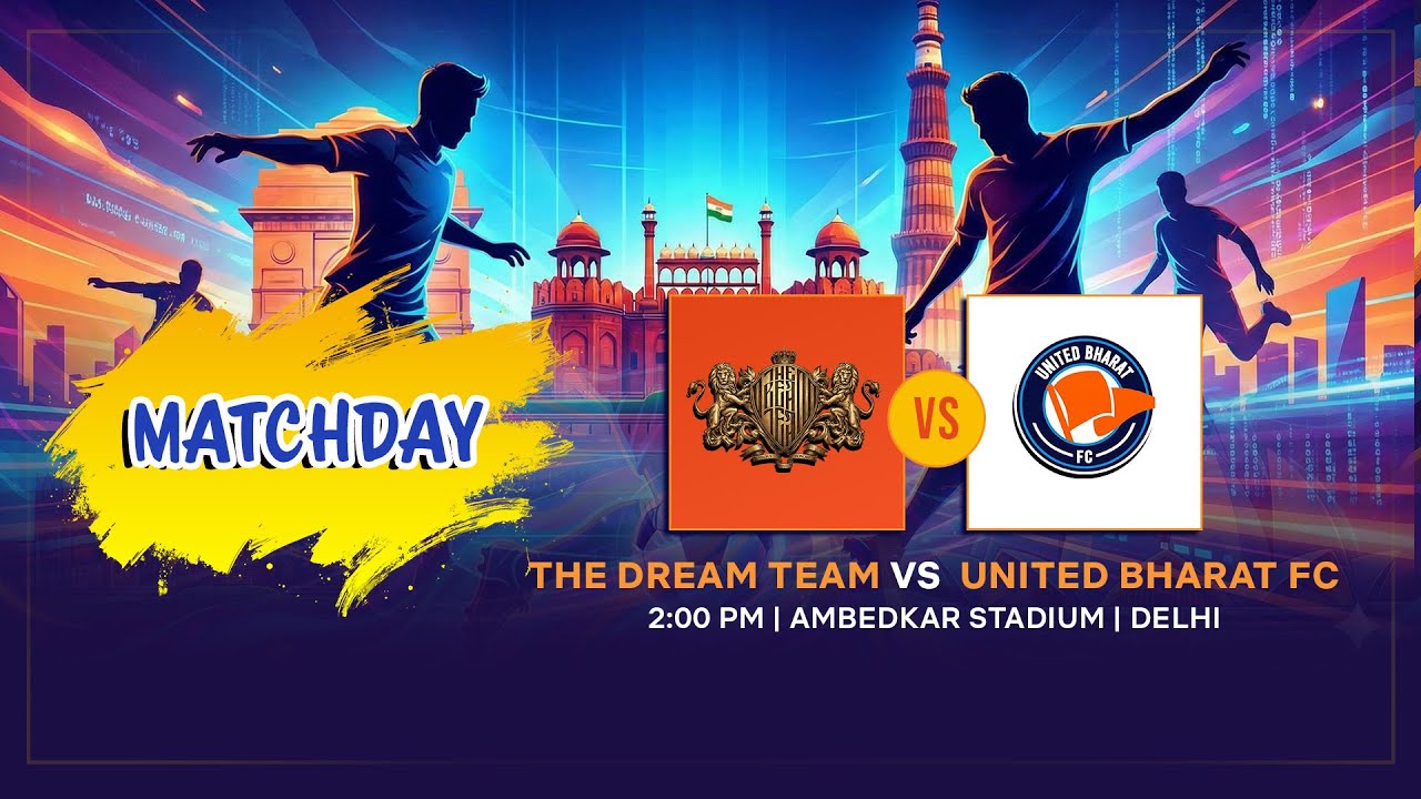 ⚽THE DREAM TEAM 🆚 UNITED BHARAT FC | LIVE Football | DSA Senior Division | 3:00 PM