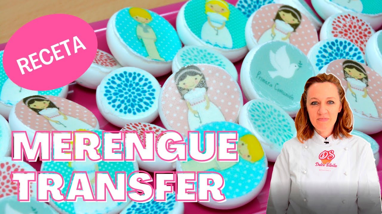 Merengues secos decorados con Transfer | Dulce Silvita