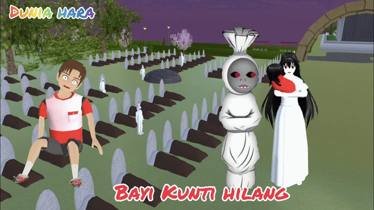 Pocong Kaget Bayi Mba Kunti Hilang | Yuta Tidur di Kuburan 🤣😂 | Sakura School Simulator Horor