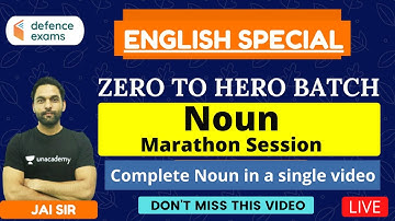 Complete Noun in a Single Video/Marathon Session | All Defence Exams  | Zero to Hero Batch | Jai Sir