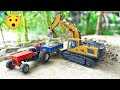 JCB 3dx Eco working with Mini tractor science project @MiniCreative1 @sunfarming7533 @KeepVilla