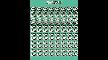 Only high concentrated one can spot 235 ? #1KCreator #viral #ytshorts #puzzles #shortsfeed