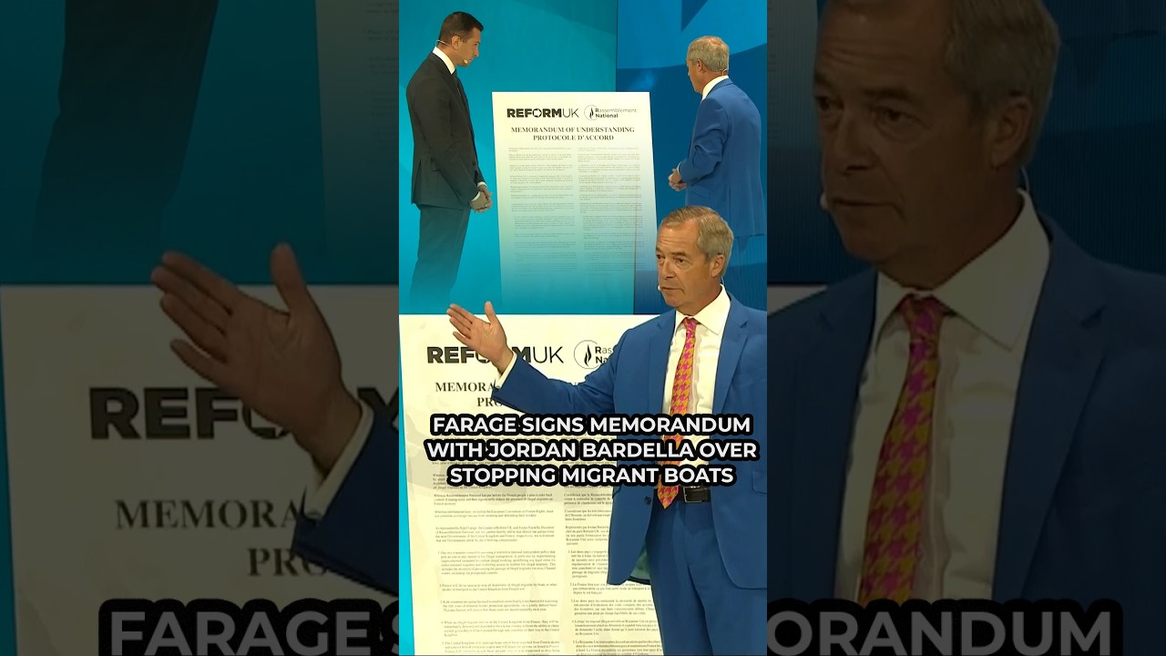 Nigel Farage signs pledge with Jordan Bardella over tackling migrant boats in the English Channel